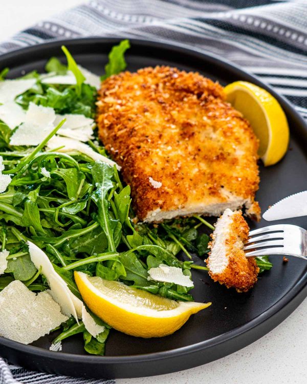 Crispy Parmesan Baked Chicken Milanese & Veggies